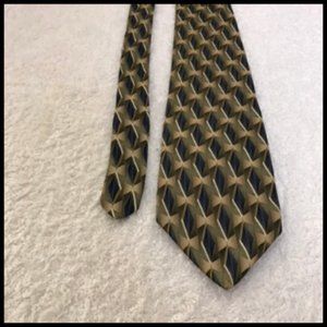 Comoseta Navy Tan Vintage Look Silk Tie